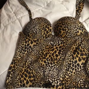 Animal print Victoria secret bombshell tankini.